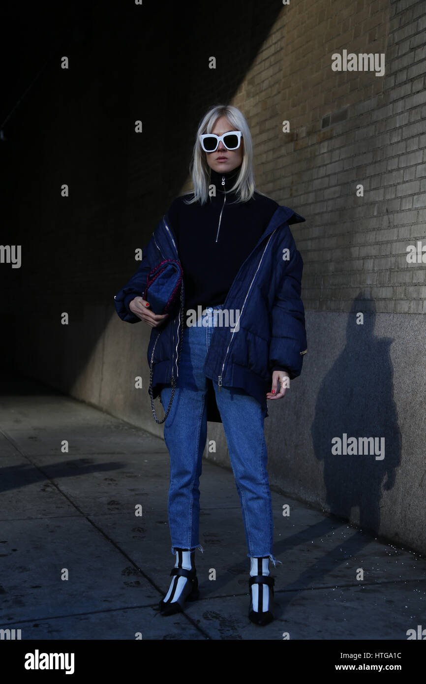 New YorK, 10 Feb 2017  Linda Tol  seen  during Cushnie et Ochs show  ny fashion week RTW  FW17-18 Womenswear. Stock Photo
