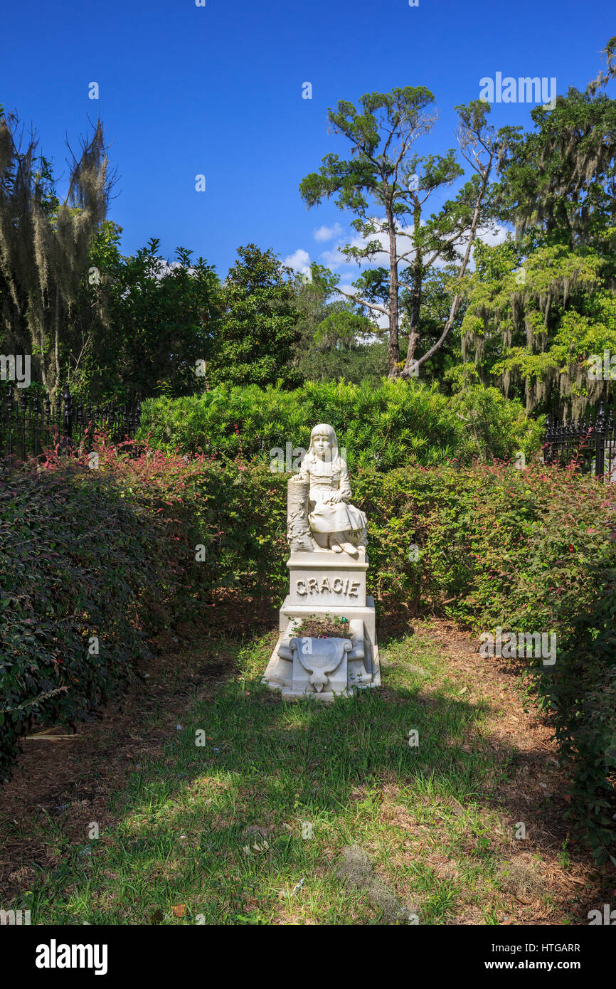 Grave of Gracie Watson  at Bonaventure Cemetery, Savannah, Georgia. Stock Photo