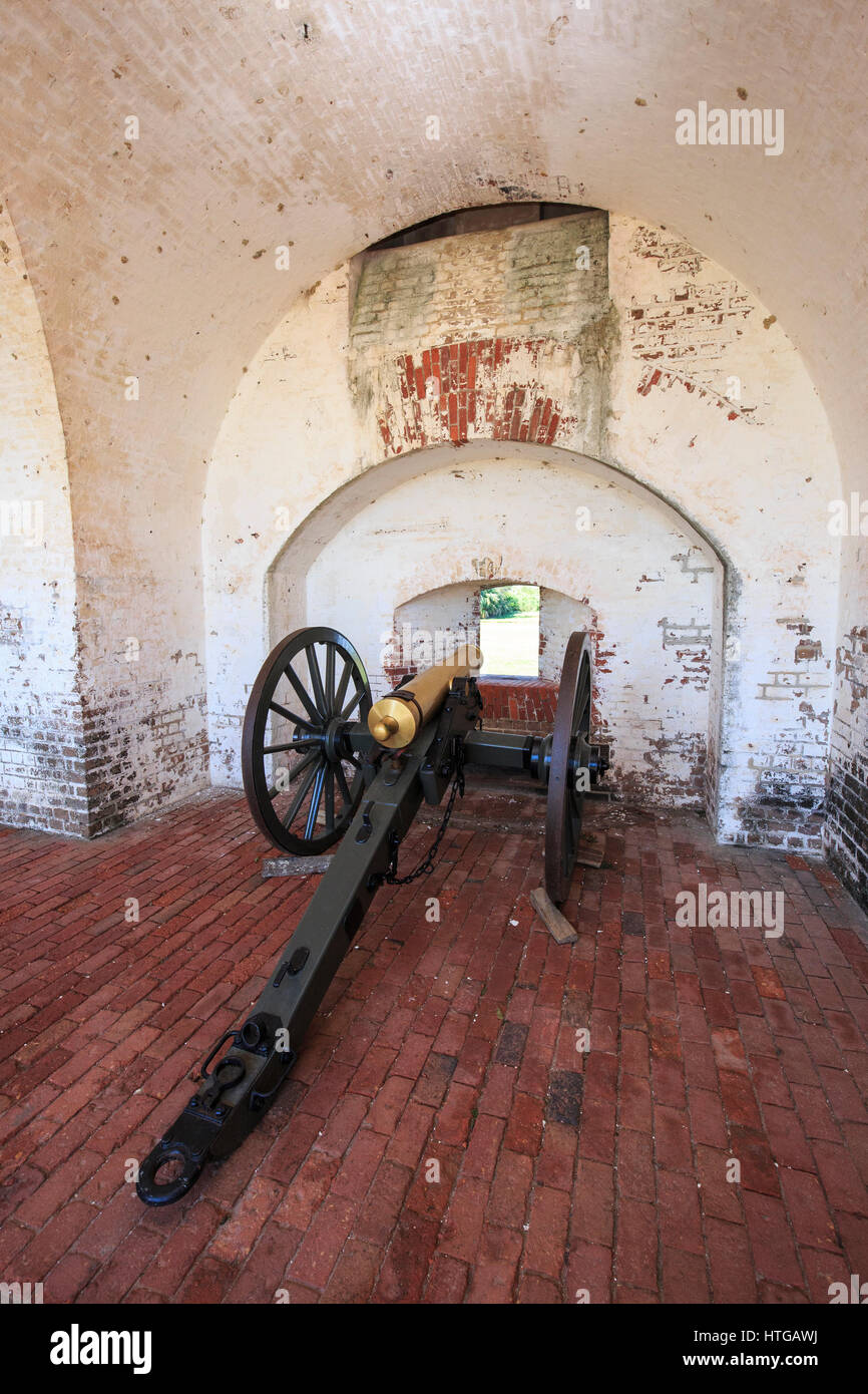 Canon on display at Fort Pulaski National Monument, Savannah Georgia Stock Photo