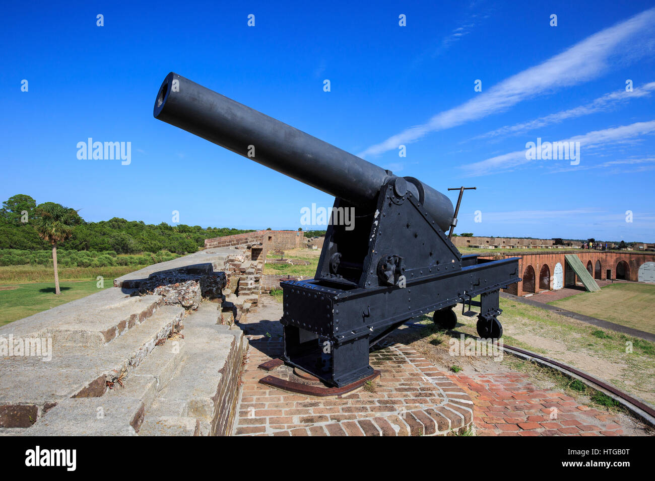 Canon on display at Fort Pulaski National Monument, Savannah Georgia Stock Photo