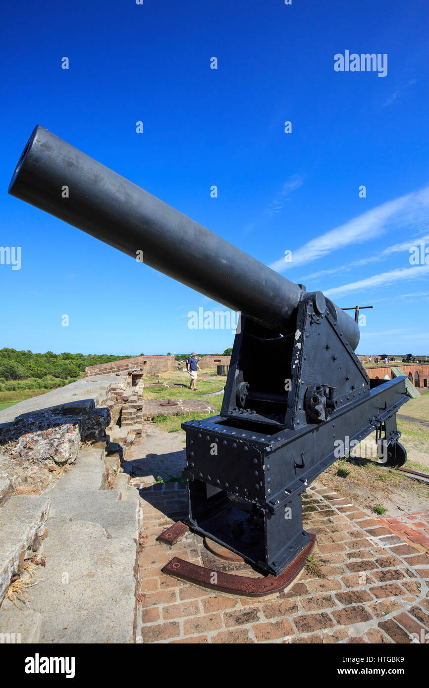 Canon on display at Fort Pulaski National Monument, Savannah Georgia Stock Photo