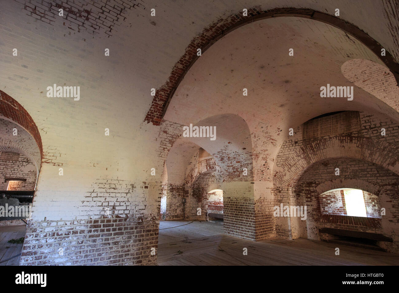 Empty rooms in Fort Pulaski National Monument, Stock Photo