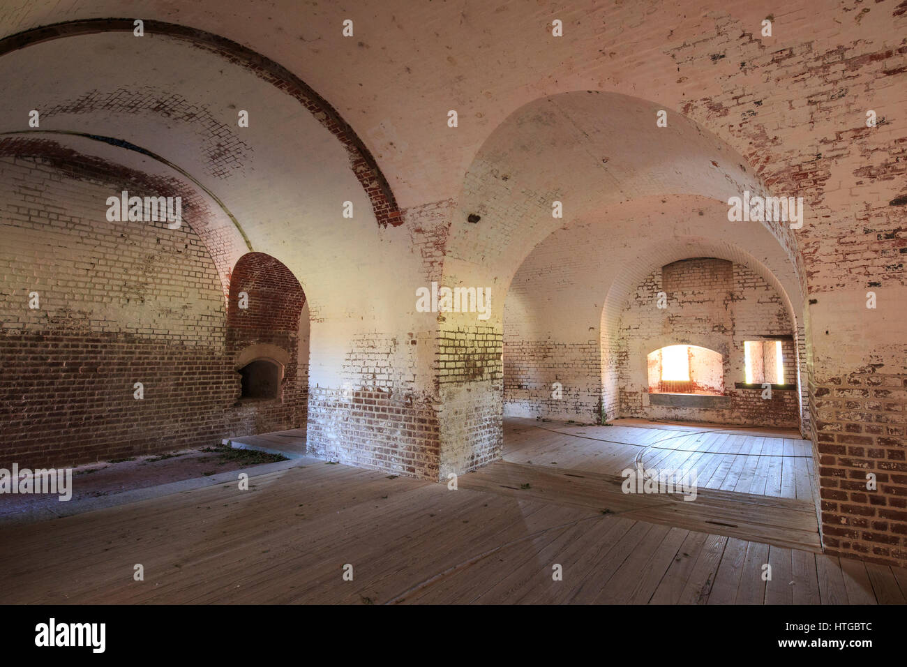 Empty rooms in Fort Pulaski National Monument, Stock Photo