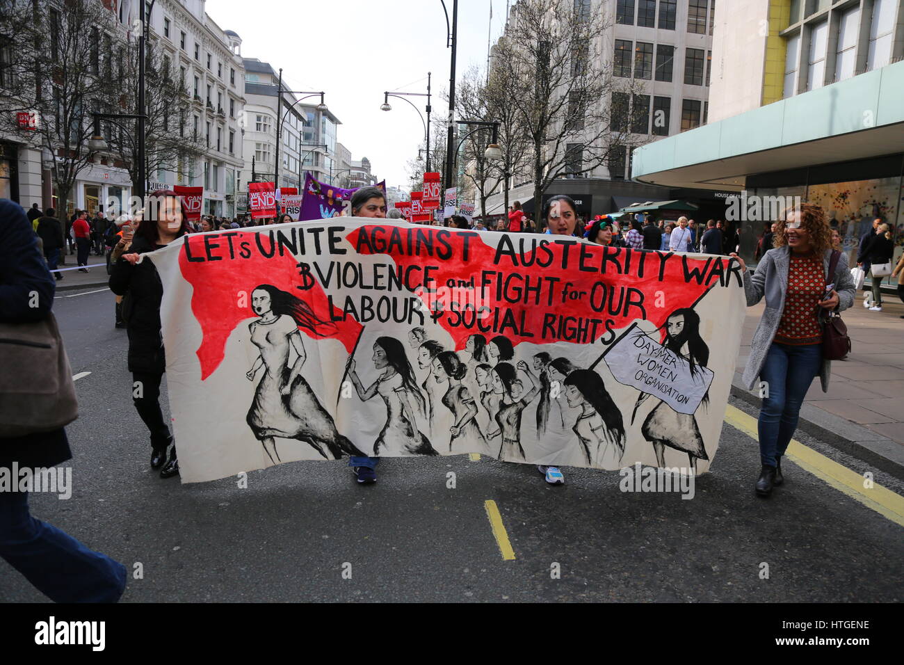 London, UK. 11th March, 2017. Million Women Rise (MWR) believe that male violence against women and children is a global pandemic. Violence devastates the lives of women, our families, and our communities. It also threatens to undermine efforts to bring about sustainable development. Their campaign to end violence against women is an international struggle for female emancipation and liberty. Credit: Penelope Barritt/Alamy Live News Stock Photo