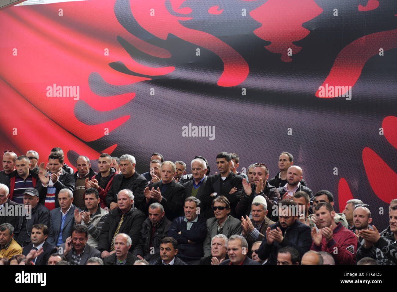 Tirana, Albania 11 March 2017. Political rally of Democratic Party of