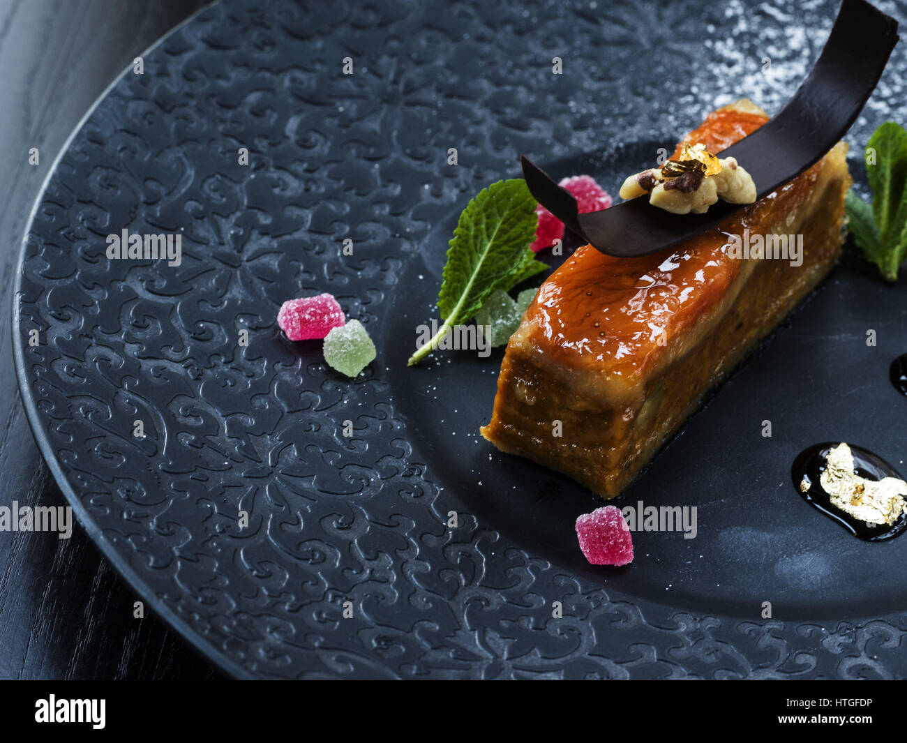 Marzipan dessert. 4th Mar, 2017. Marzipan is a confection consisting primarily of sugar or honey and almond meal (ground almonds), sometimes augmented with almond oil or extract Credit: Igor Golovniov/ZUMA Wire/Alamy Live News Stock Photo