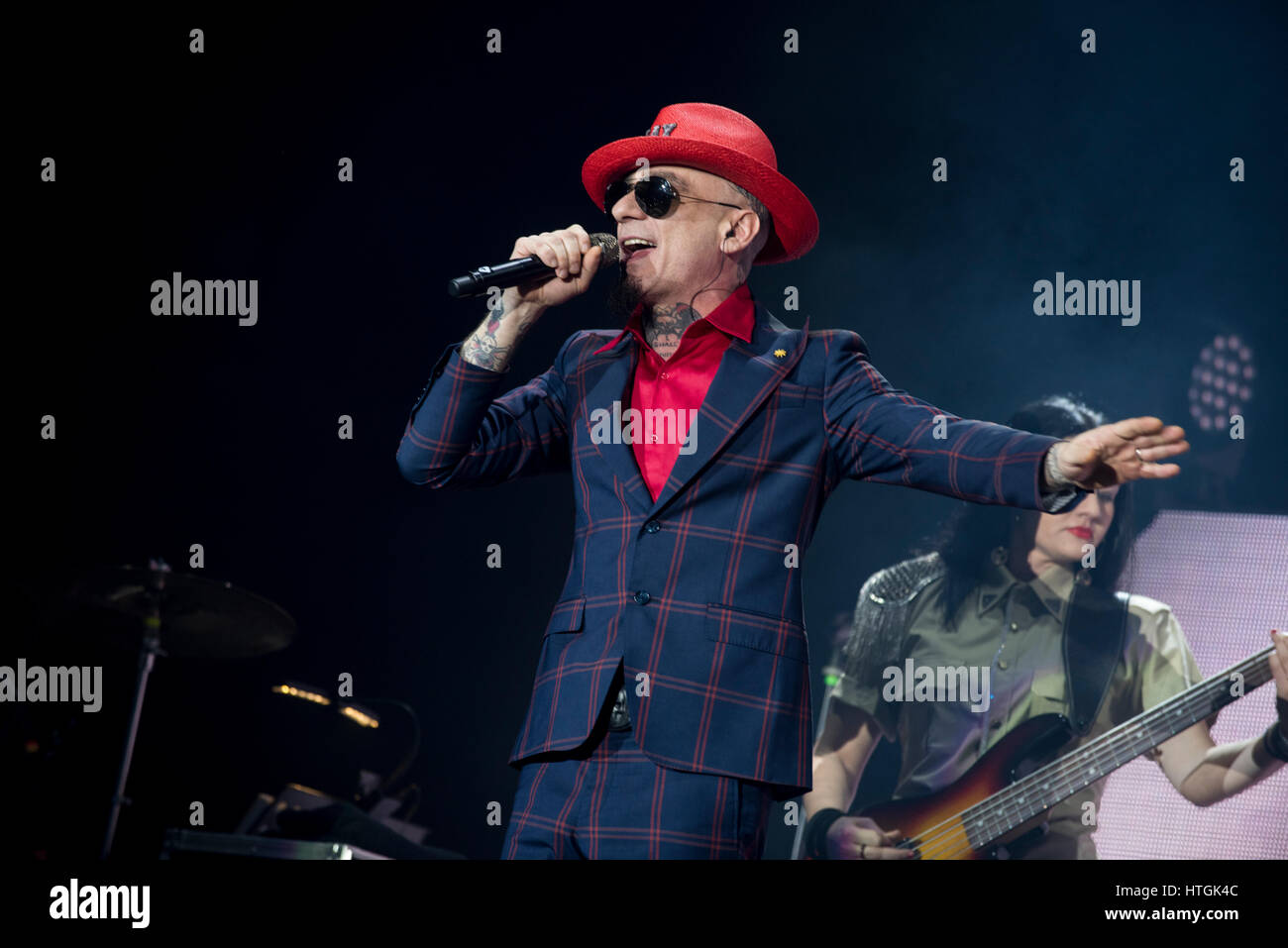 Turin, Italy. 11th March, 2017. J-ax and Fedez performing on Turin at Pala Alpitopur during the 'Comunisti col rolex tour', on march 11th 2017, photos by Credit: Alberto Gandolfo/Alamy Live News Stock Photo