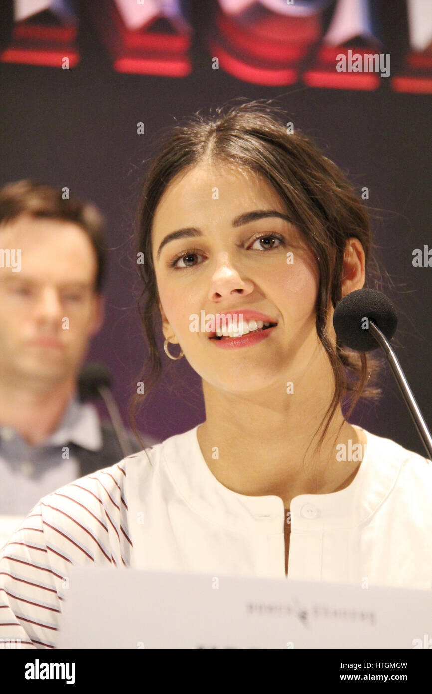 Los Angeles, USA. 11th Mar, 2017. Naomi Scott 03/11/2017 "Power Rangers" Press Conference held at Four Seasons Los Angeles at Beverly Hills in Los Angeles, CA Photo: Cronos/Hollywood News Credit: Cronos Foto/Alamy Live News Stock Photo