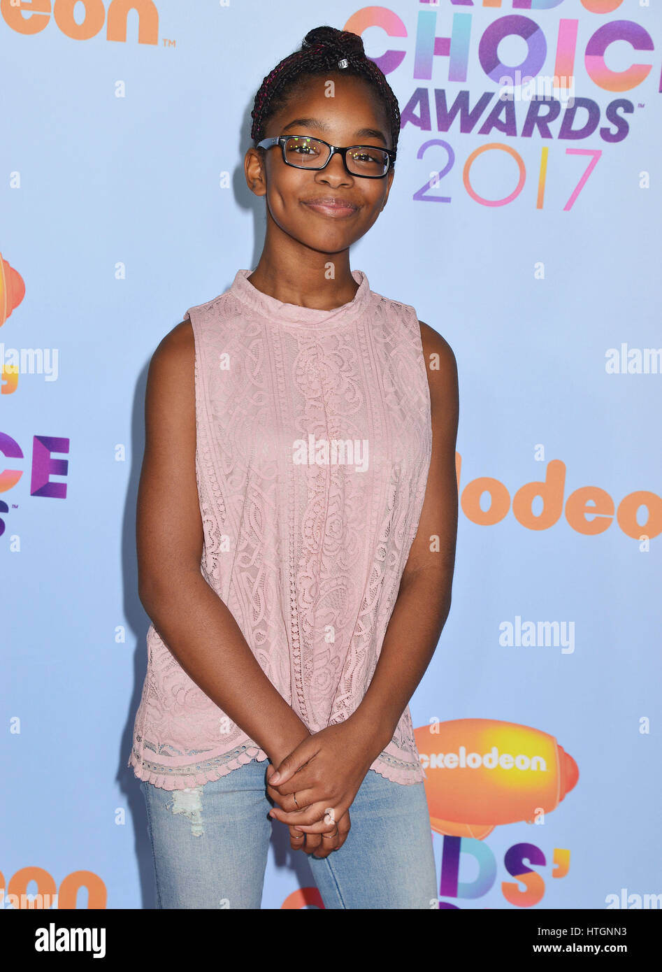 Los Angeles, California, USA. 11th Mar, 2017. Marsai Martin arriving at