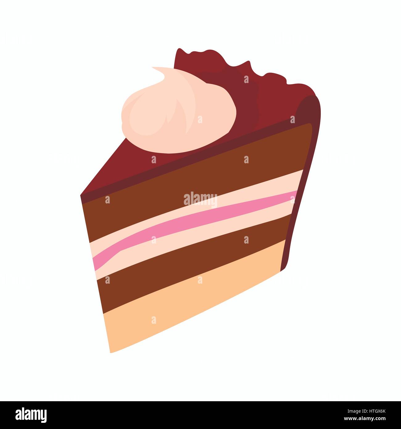 Chocolate cake slice icon, cartoon style Stock Vector Image & Art Alamy