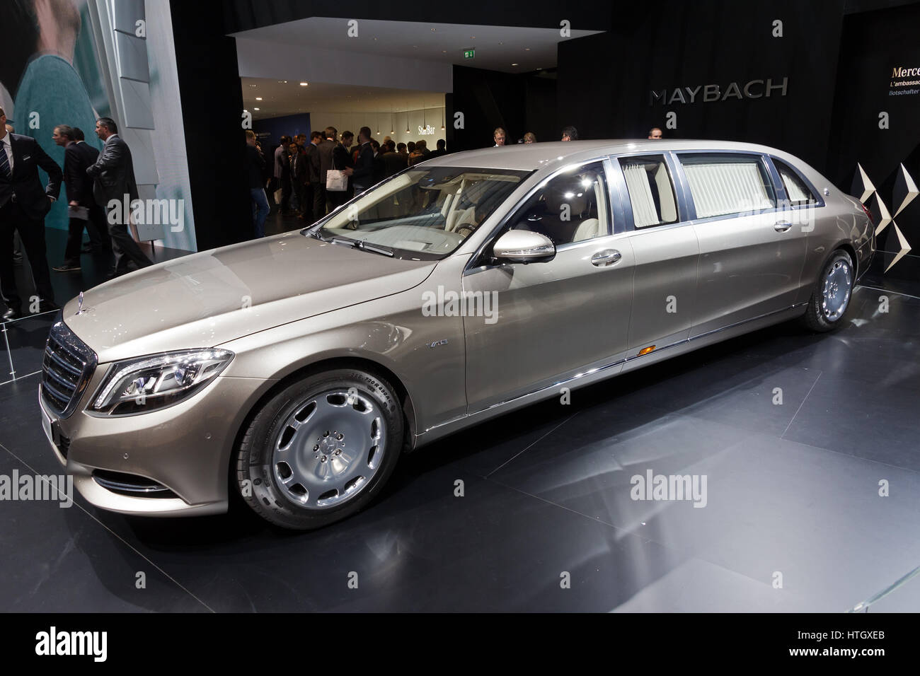 GENEVA, SWITZERLAND - MARCH 3, 2015: Mercedes-Maybach S 600 Pullman  released at the 85th International Geneva Motor Show in Palexpo Stock Photo  - Alamy