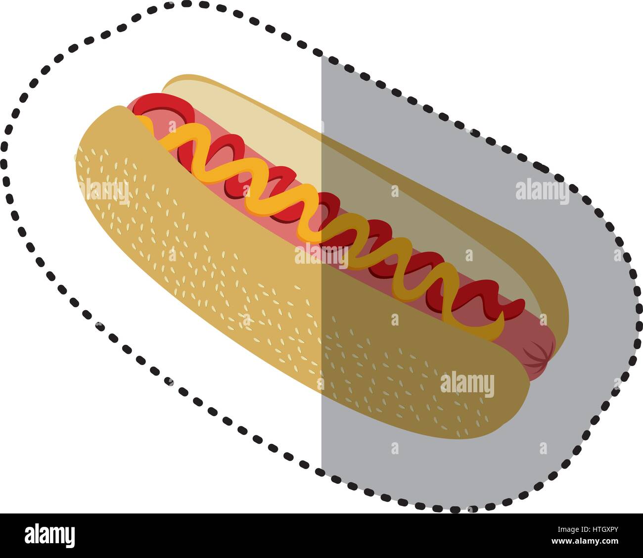 color hot dog fast food icon Stock Vector Image & Art - Alamy