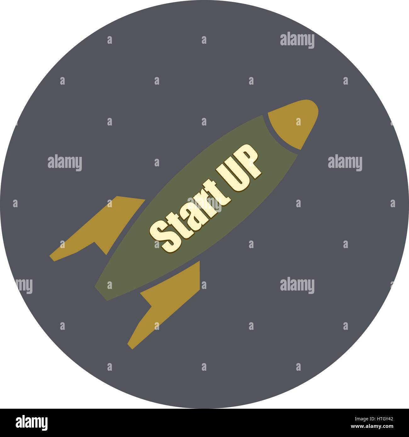 Flat stylish icon rocket start up of a new business Projects, vector ...