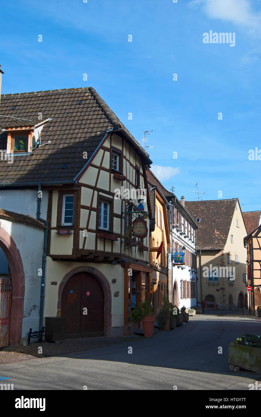 Alsace Style Houses Eguisheim Stock Photo - Alamy