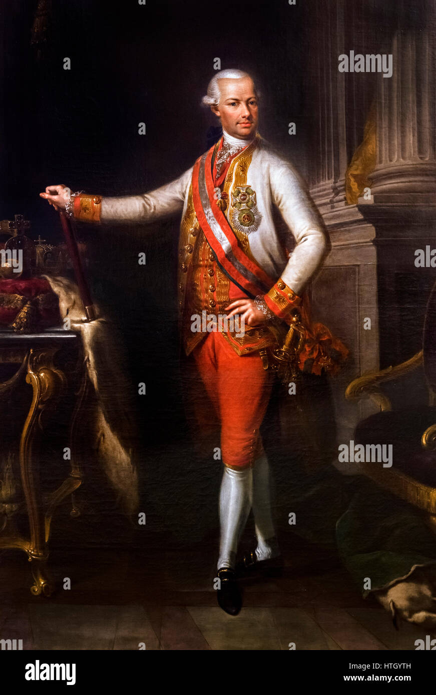 Leopold II (1747-1792), Holy Roman Emperor, King of Hungary and Bohemia, Archduke of Austria and Grand Duke of Tuscany. Portrait by unknown artist, oill on canvas, c.1790. Stock Photo