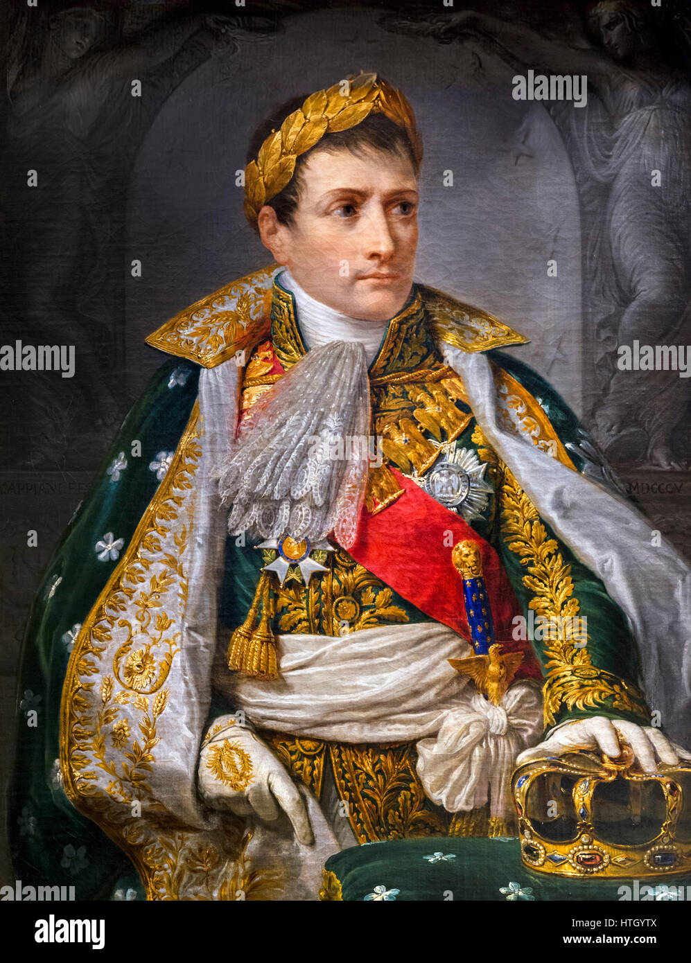 Napoleon Bonaparte as King of Italy by Andrea Appiani, oil on canvas, 1805 Stock Photo