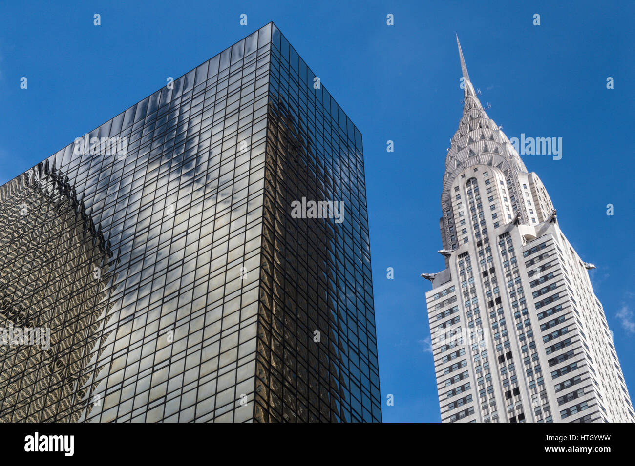 Looking up at the Iconic Chrysler Building, Midtown Manhattan, NYC, USA Stock Photo