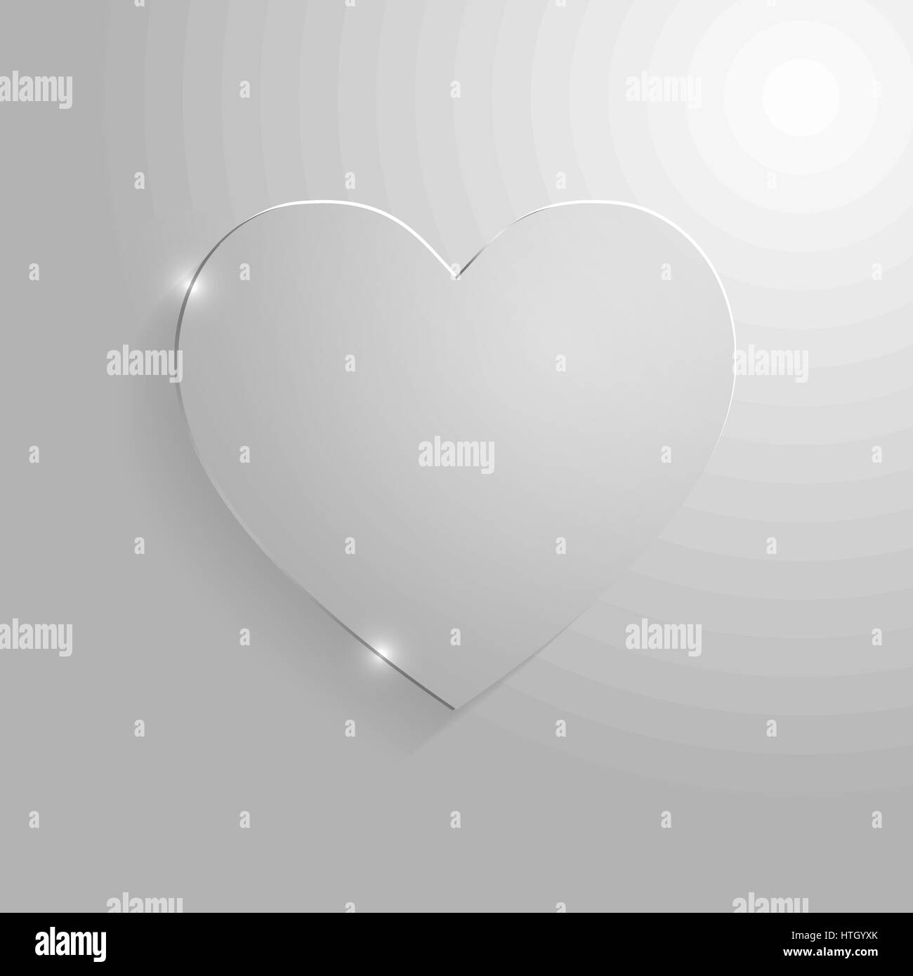 Background image of a glass heart, vector illustration Stock Vector