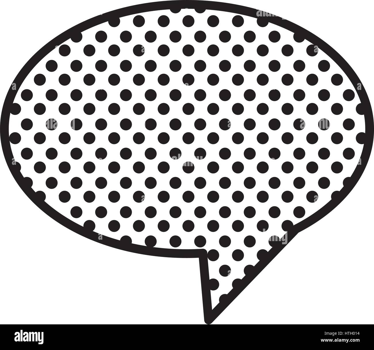 monochrome oval speech with tail and background with dots Stock Vector ...