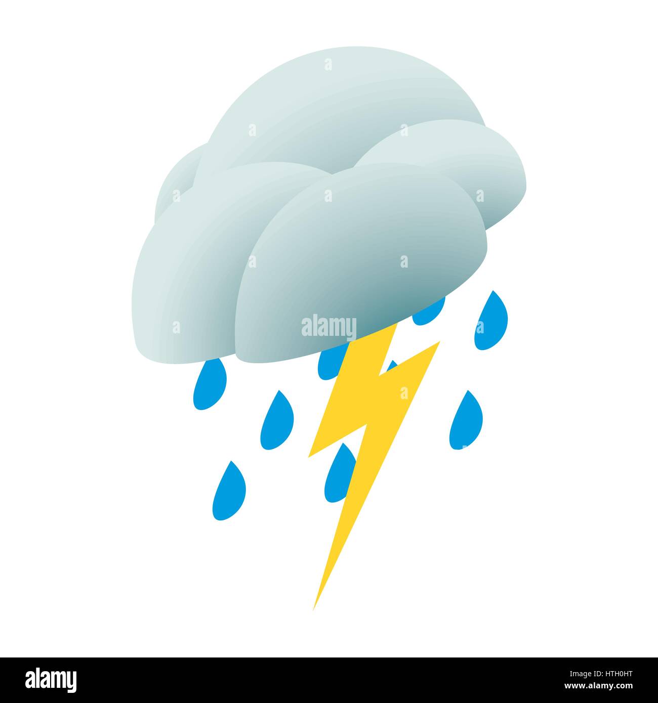 Lightning rain cloud icon, isometric 3d style Stock Vector Image & Art ...