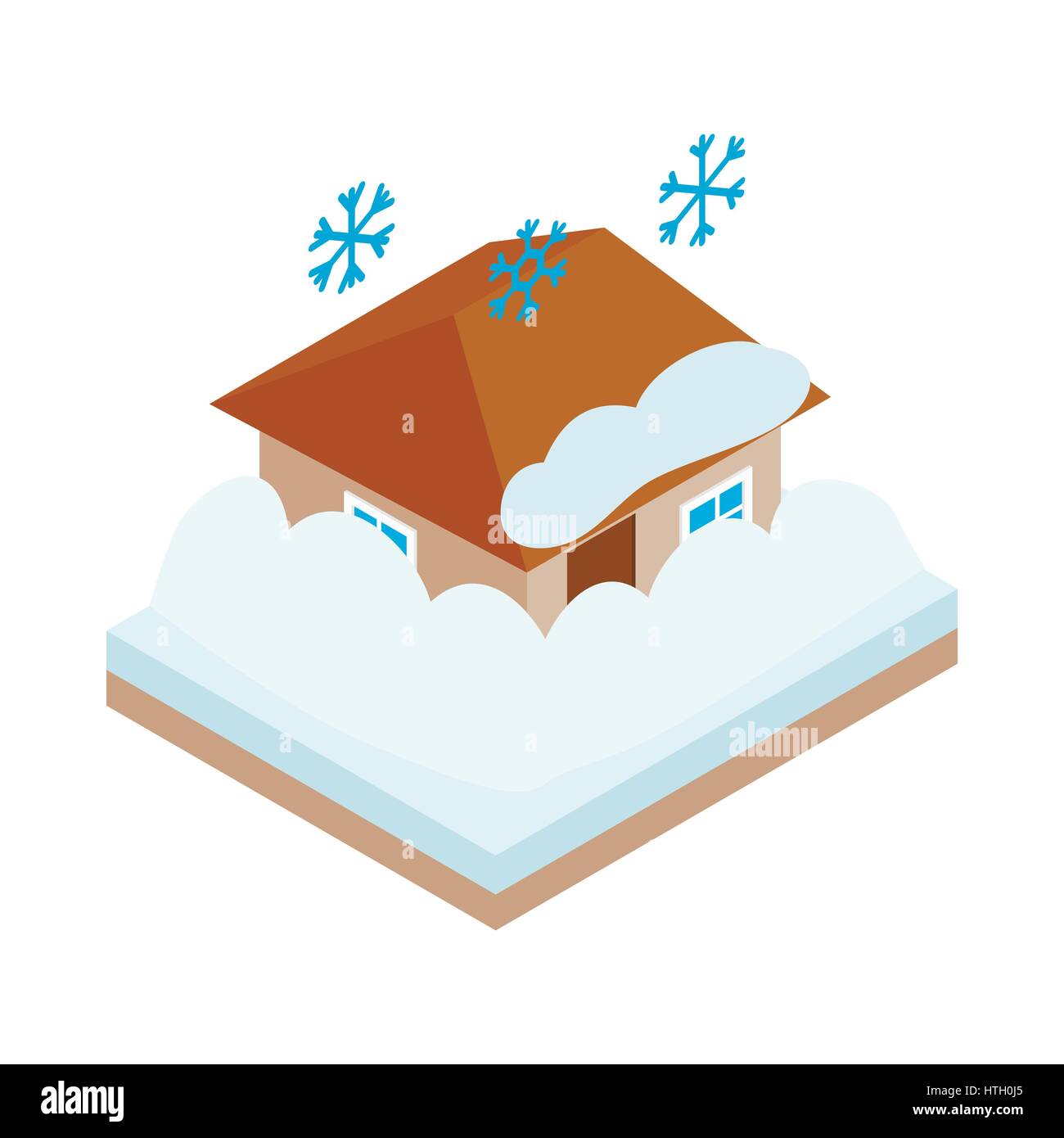 House covered with snow icon, isometric 3d style Stock Vector Image ...