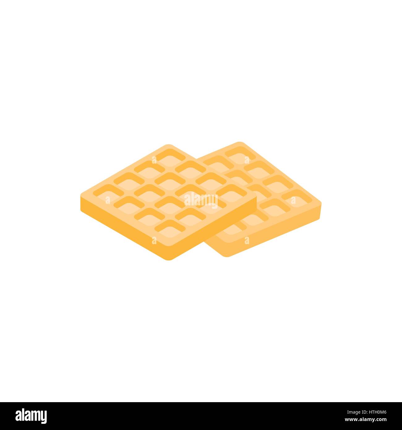 Waffle icon, isometric 3d style Stock Vector