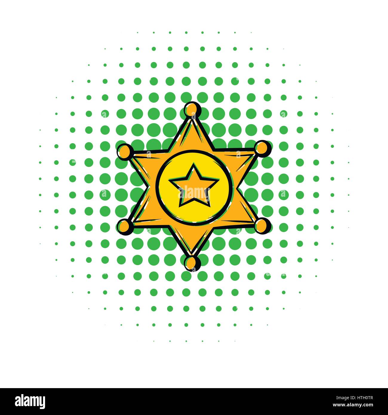 Golden sheriff star badge icon, comics style Stock Vector Image & Art ...