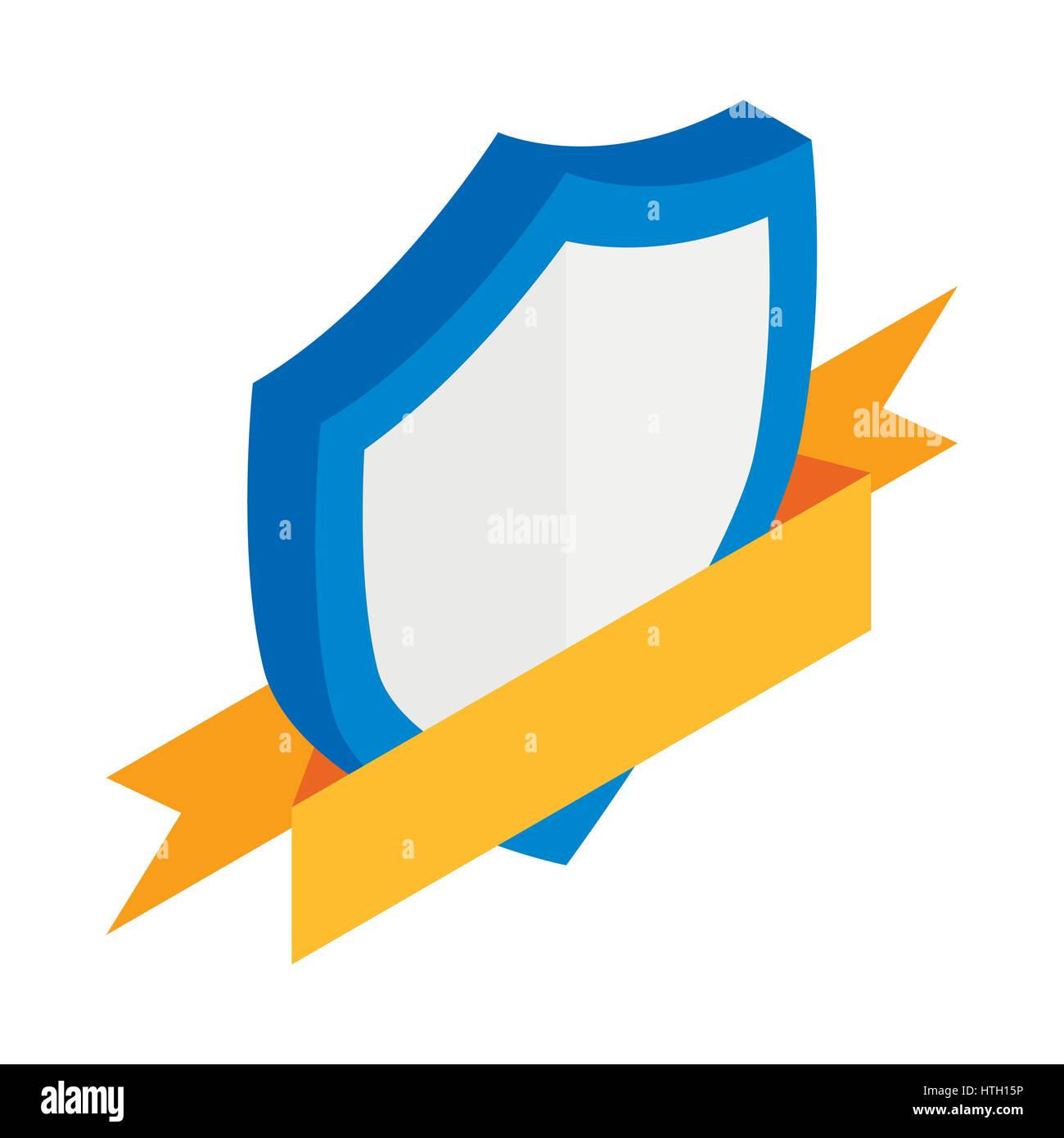 Shield with gold ribbon icon, isometric 3d style Stock Vector Image ...
