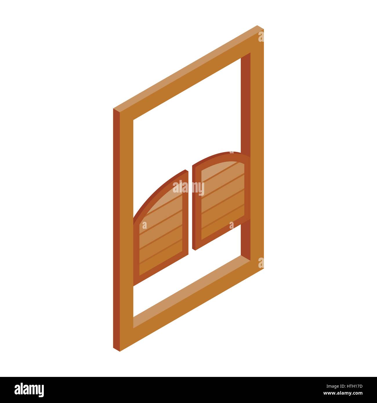 Saloon doors icon, isometric 3d style  Stock Vector