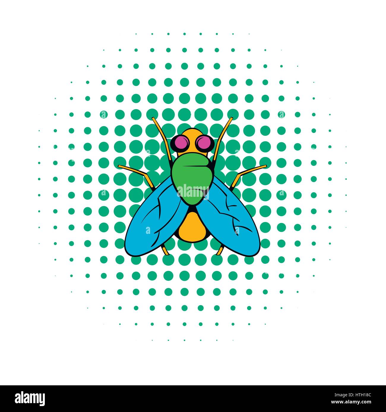 Insect fly icon, comics style Stock Vector