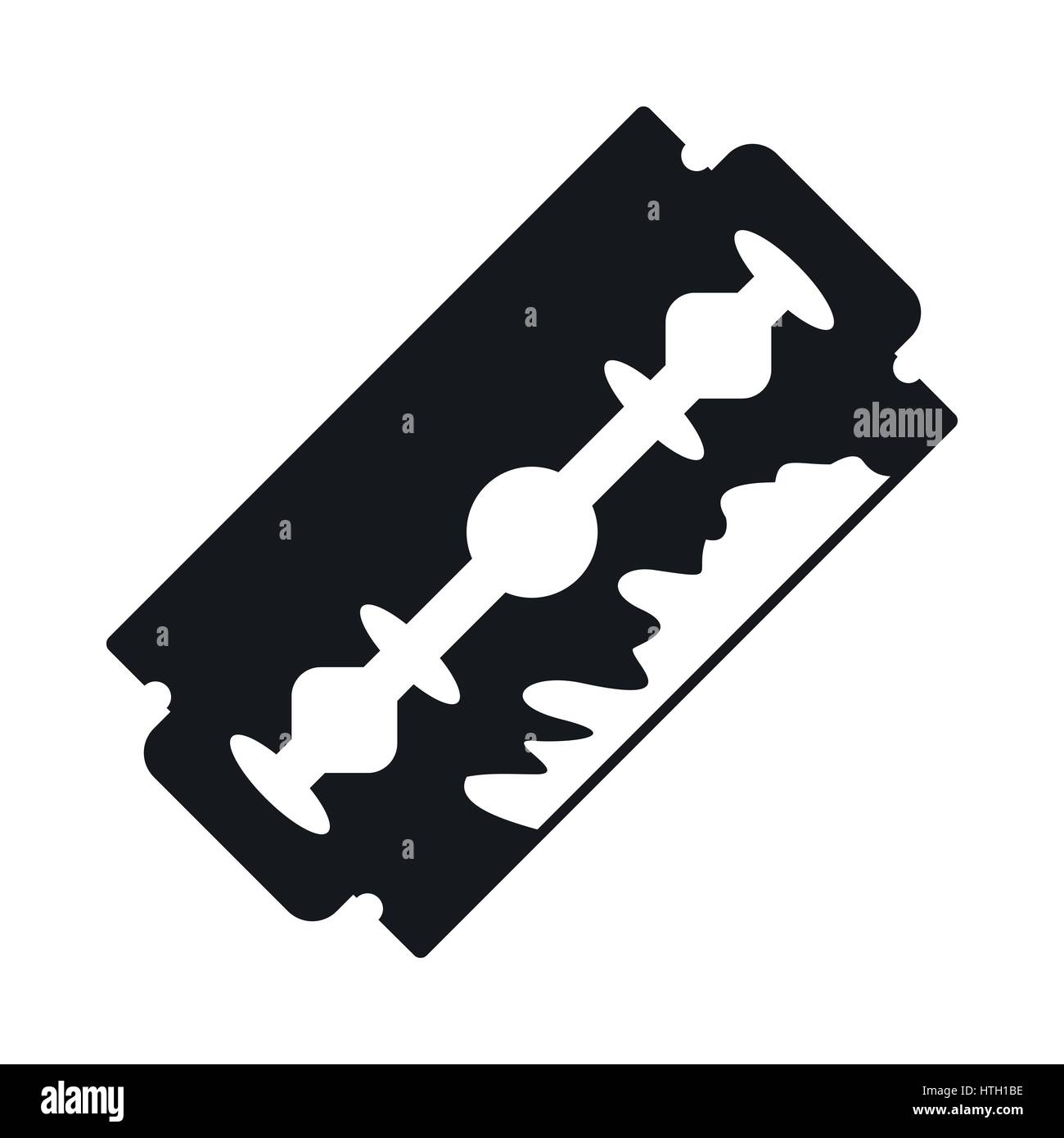 Razor blade icon, black simple style Stock Vector