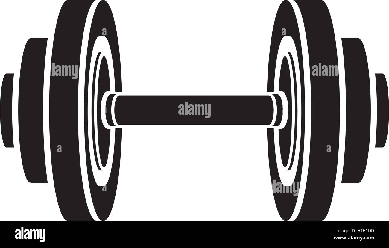 monochrome silhouette with dumbbell for training in gym Stock Vector Image  & Art - Alamy