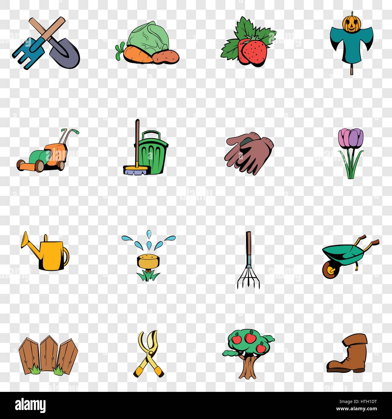 Garden set icons Stock Vector Image & Art - Alamy