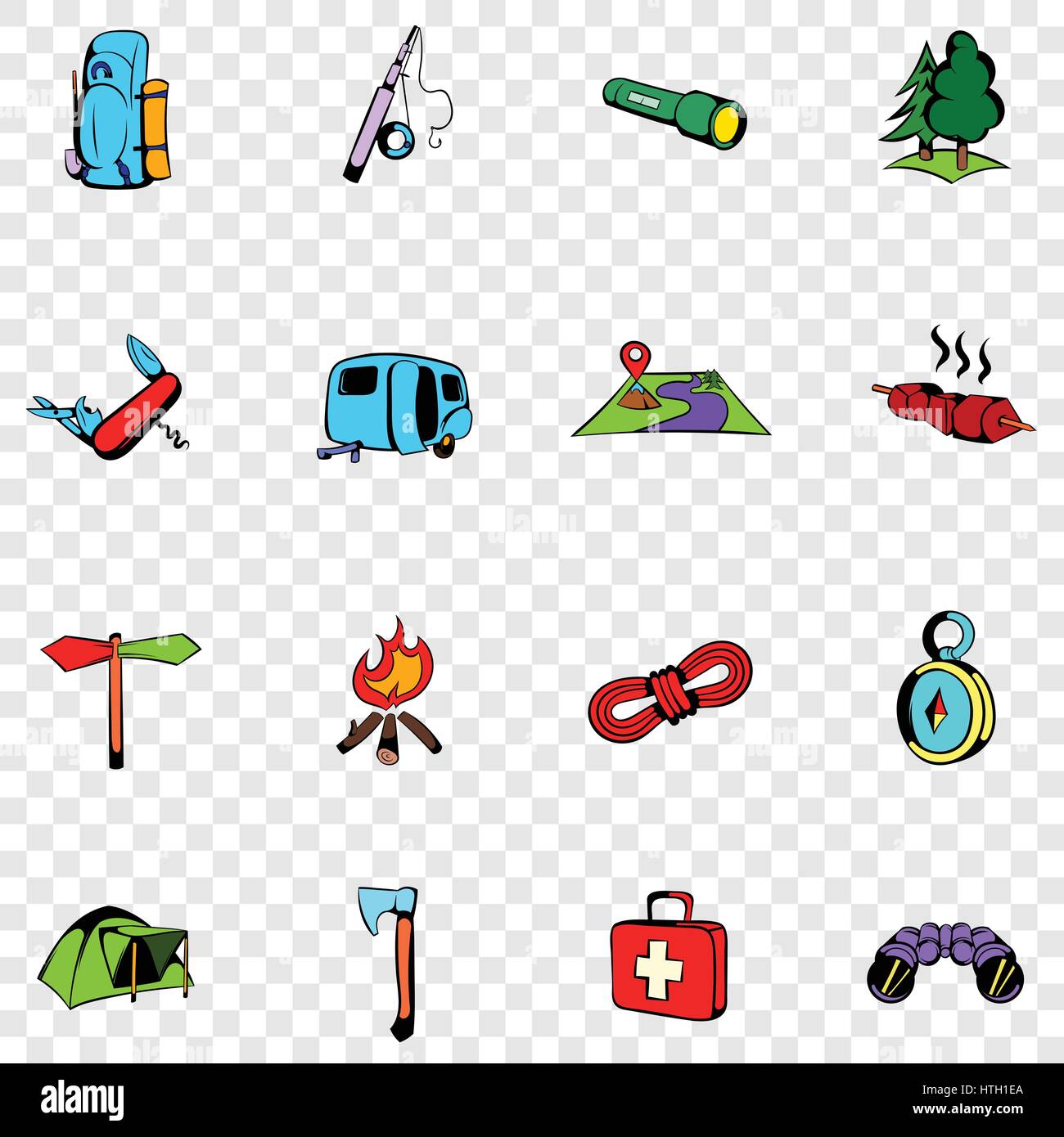 Camping set icons Stock Vector Image & Art - Alamy