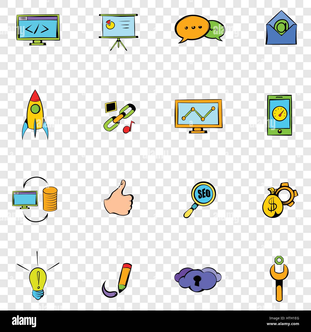 Seo set icons Stock Vector Image & Art - Alamy