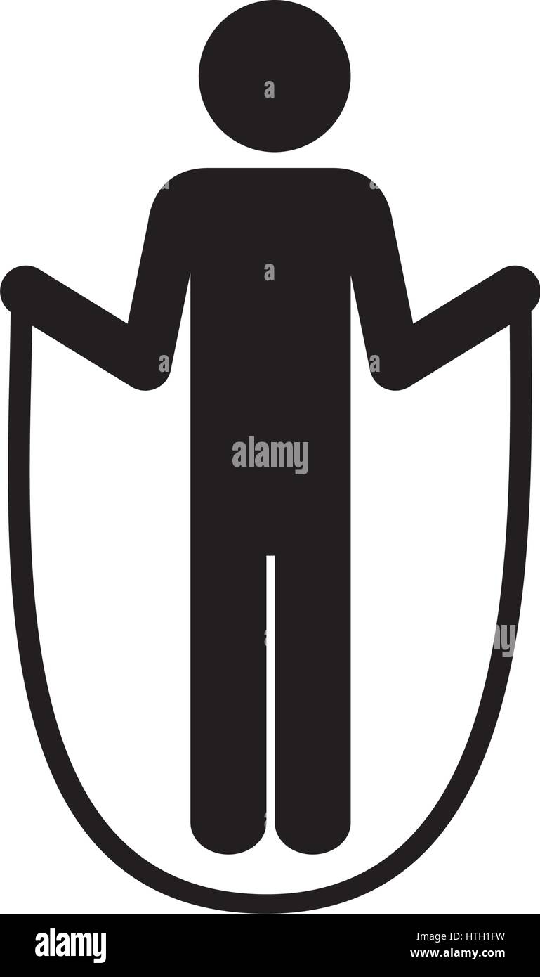 monochrome pictogram with training in skipping rope Stock Vector Image ...