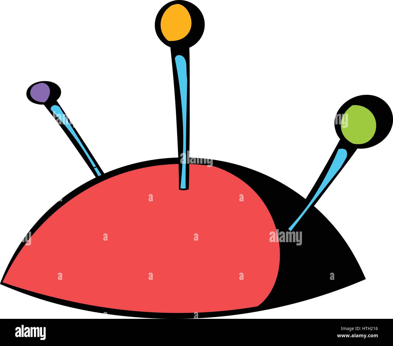Pincushion with pins icon, icon cartoon Stock Vector Image & Art Alamy