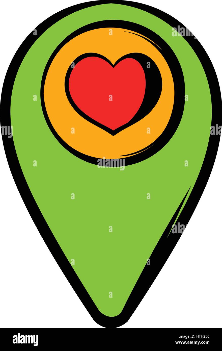 Map pointer with heart icon, icon cartoon Stock Vector Image & Art - Alamy