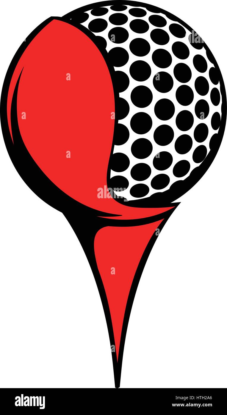 Golf ball on red Stock Vector Images - Alamy