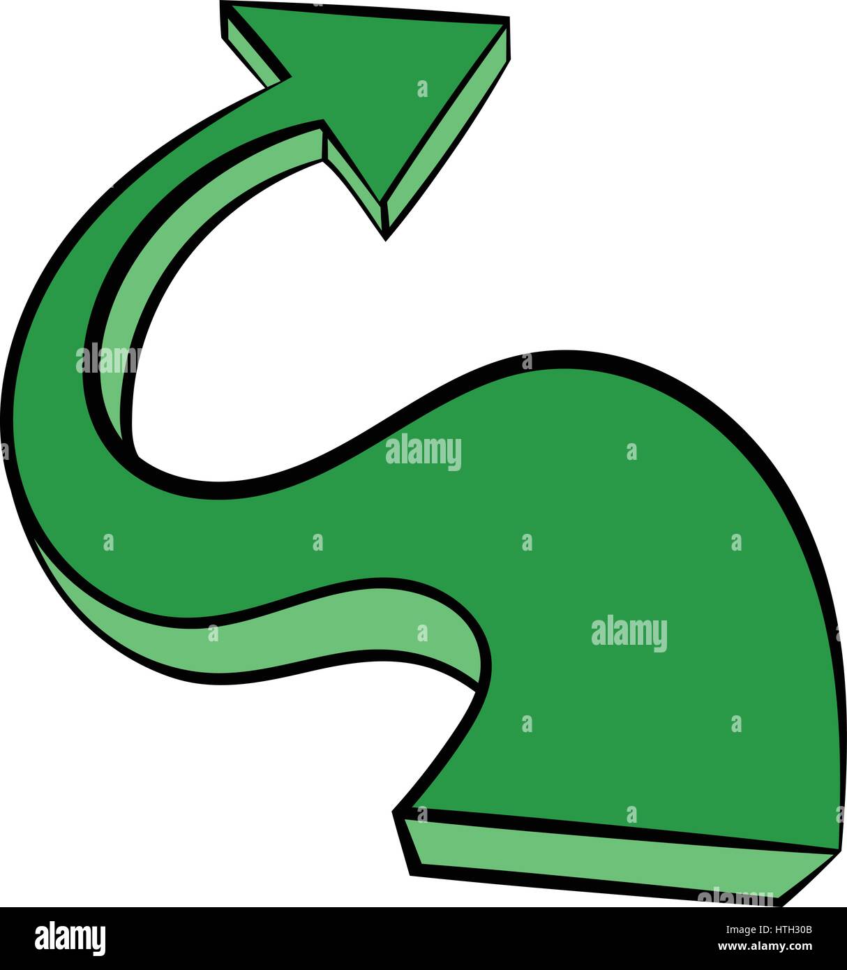 Green wavy arrow icon, icon cartoon Stock Vector Image & Art - Alamy