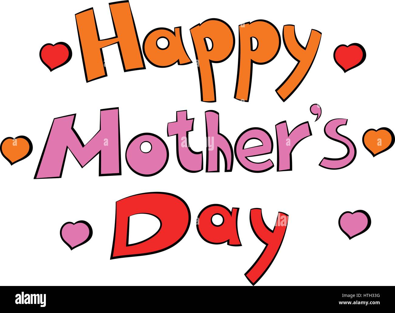 Happy Mothers Day lettering icon, icon cartoon Stock Vector Image & Art ...