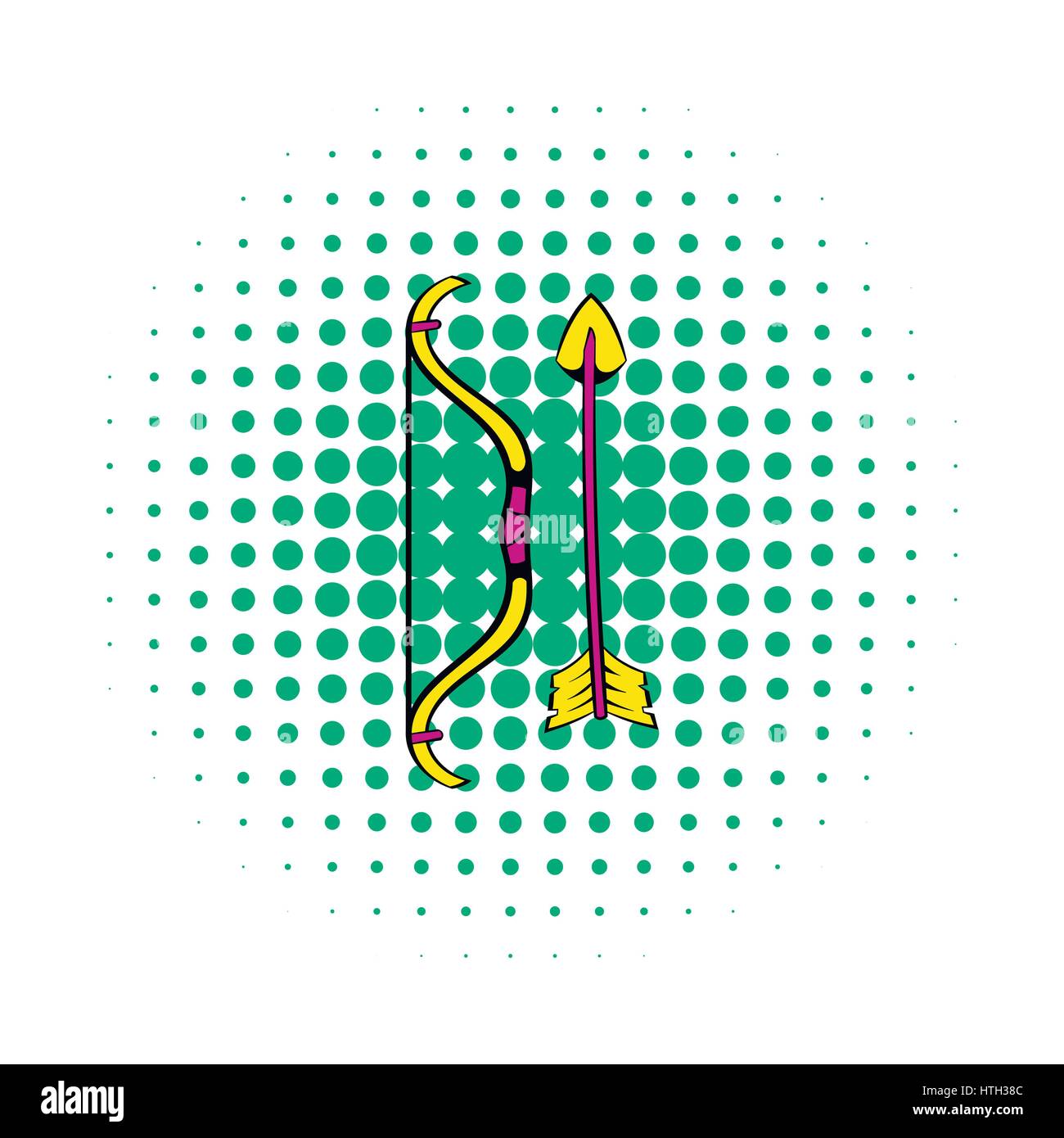 Bow and arrow icon, comics style Stock Vector Image & Art Alamy