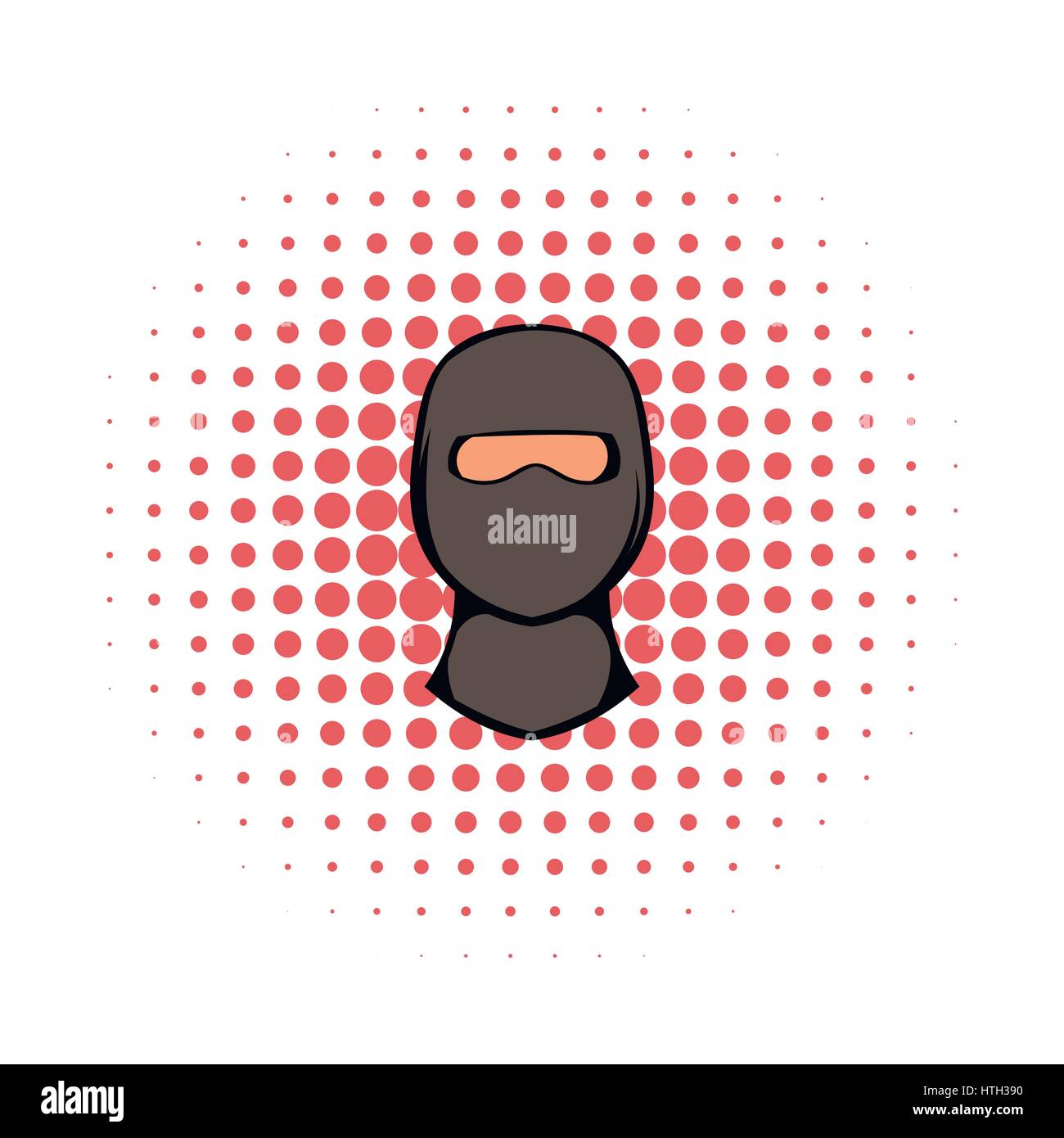 Ninja mask icon, comics style Stock Vector