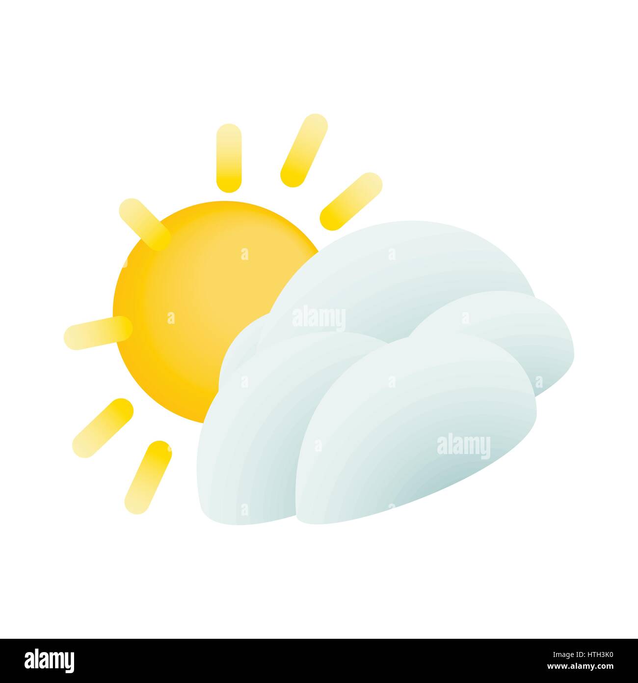 Sun and cloud icon, isometric 3d style Stock Vector Image & Art - Alamy