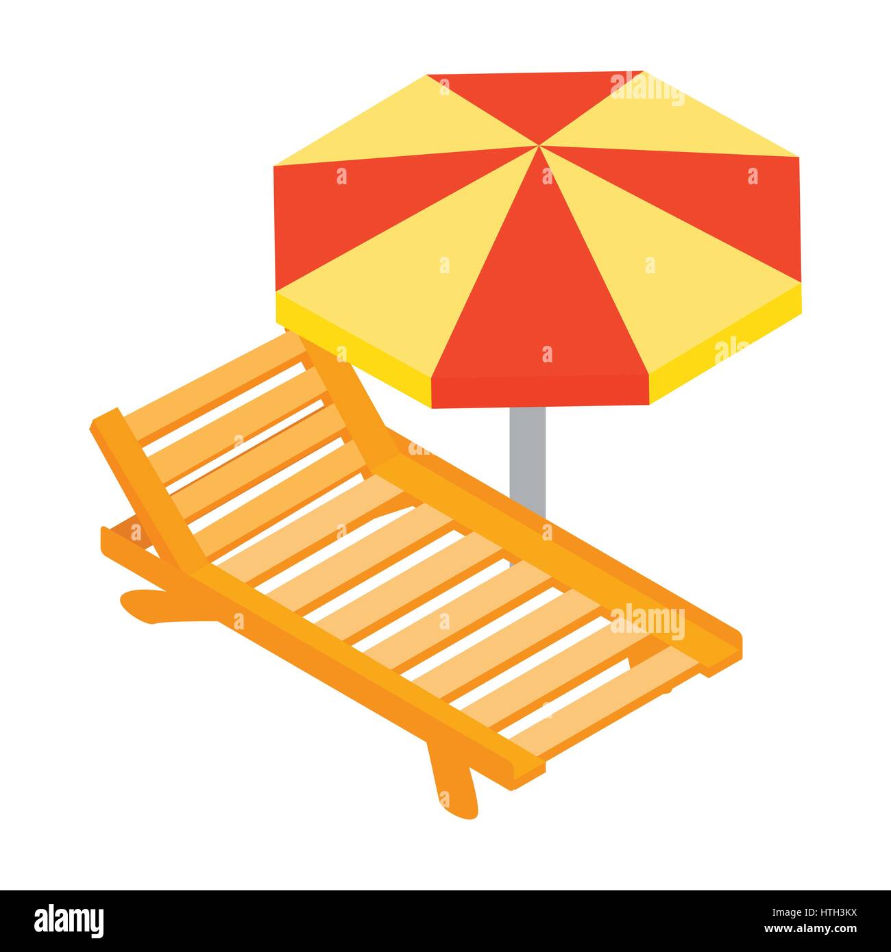 Beach chaise lounge with umbrella icon Stock Vector Image & Art - Alamy