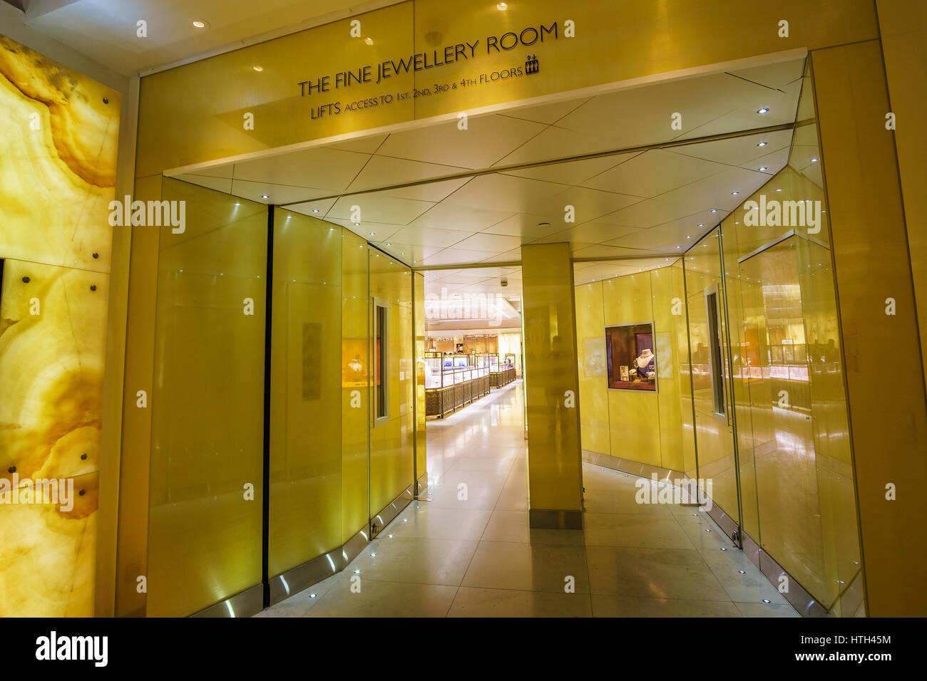 Interior of the famous Harrods Store, the biggest department store in Europe located at