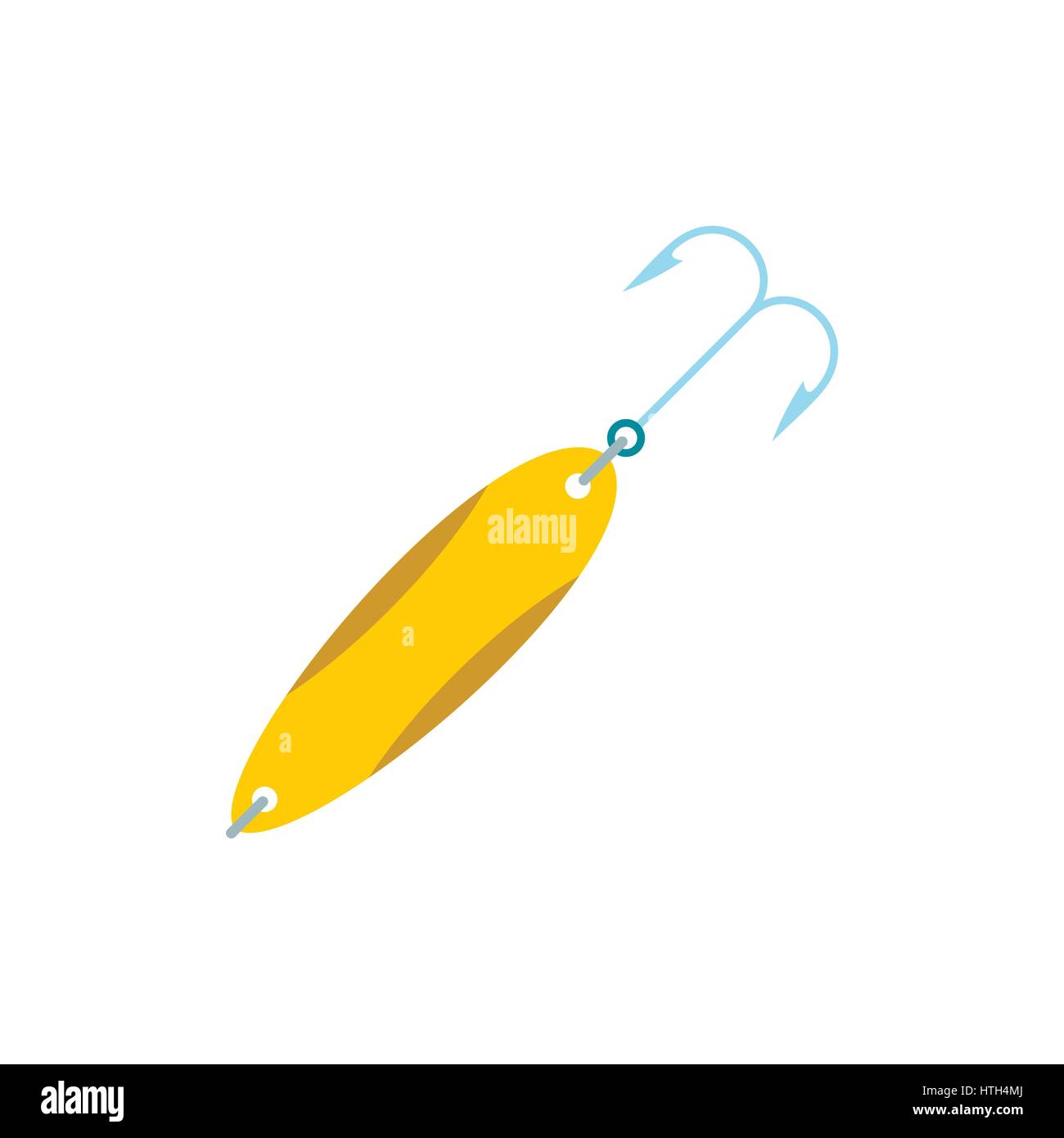 Blue fishing bait in shape of fish cartoon illustration Stock