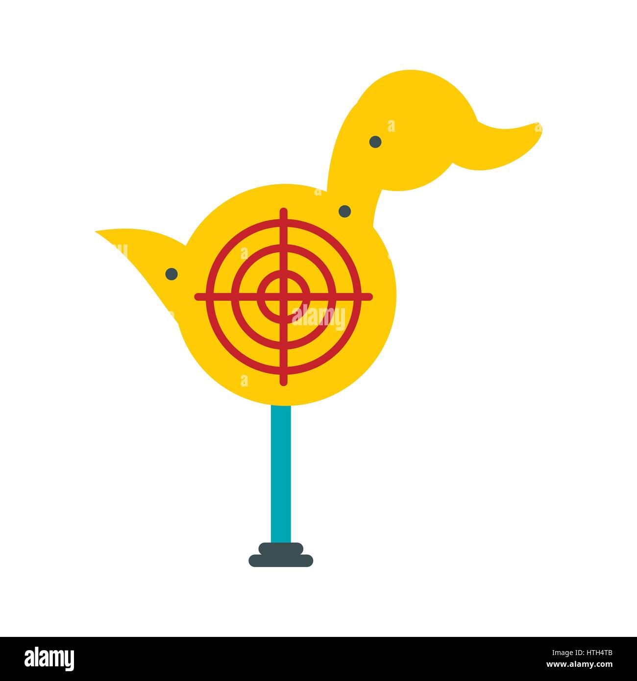 Yellow duck target icon  Stock Vector