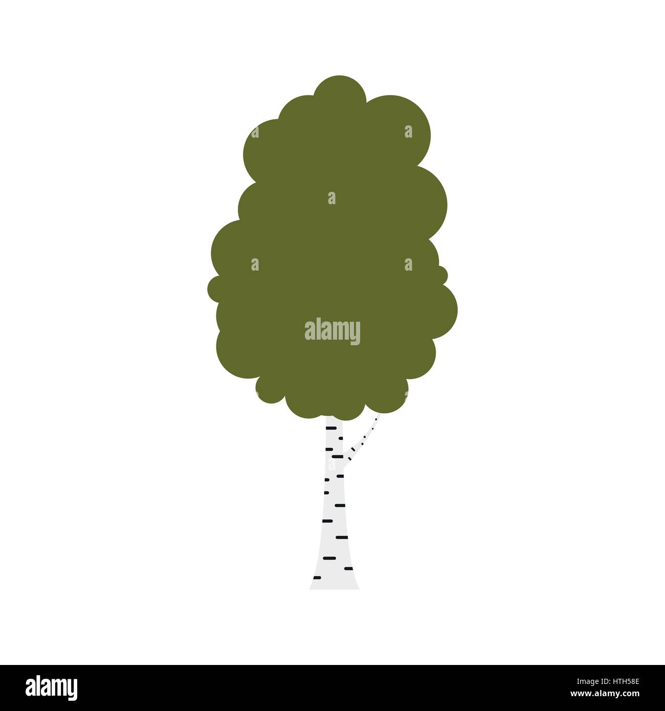 Birch tree icon, flat style Stock Vector Image & Art Alamy