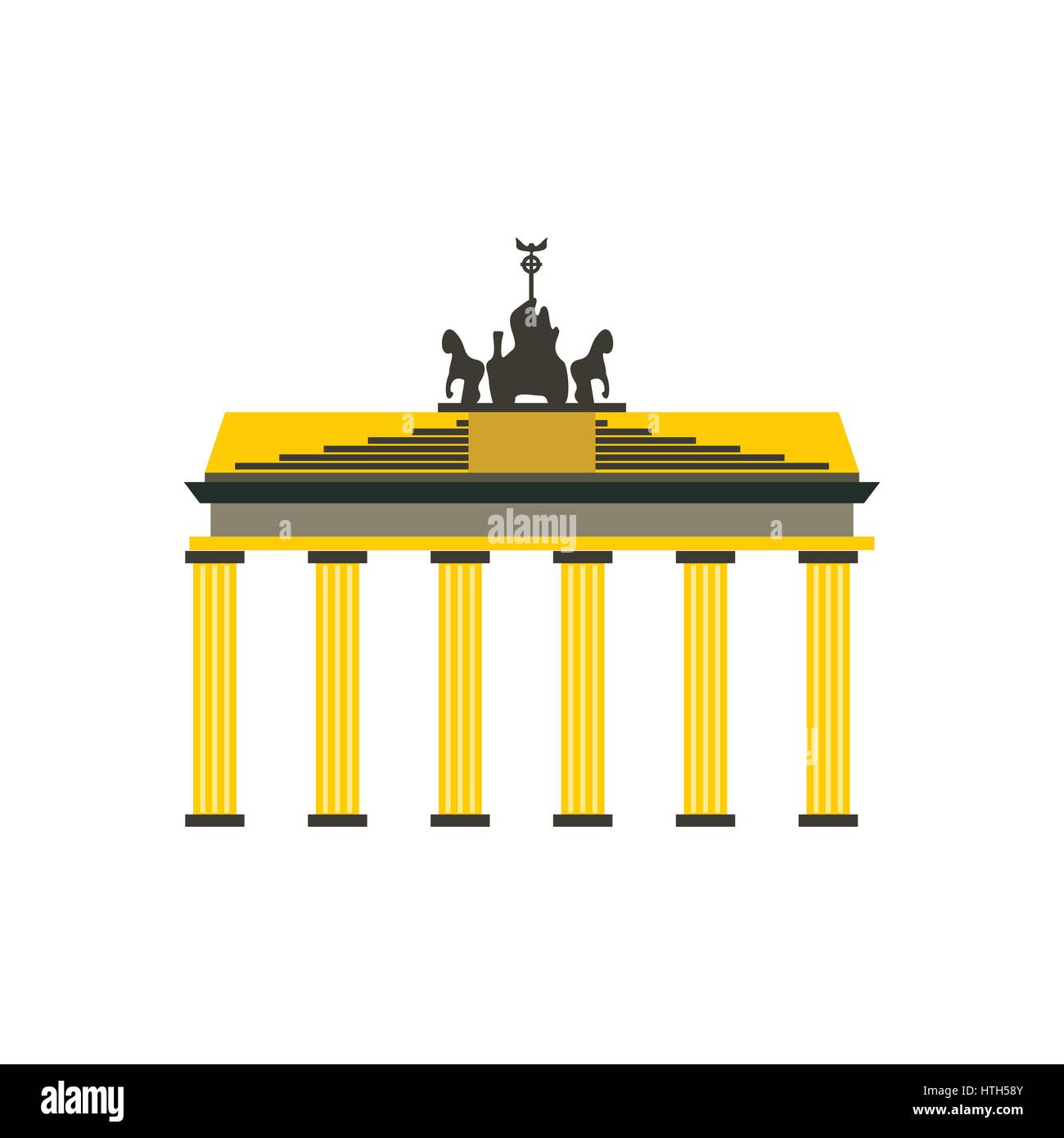 Brandenburg gate icon in flat style Stock Vector